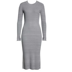 Club Monaco Ribbed Space Dye Long Sleeve Dress